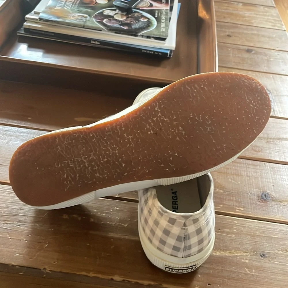 Superga Gray Gingham Cotu Classic Sneaker Size 41